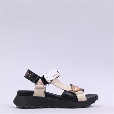 Hispanitas Ambar T-Bar Velcro Sandal - Cream Print